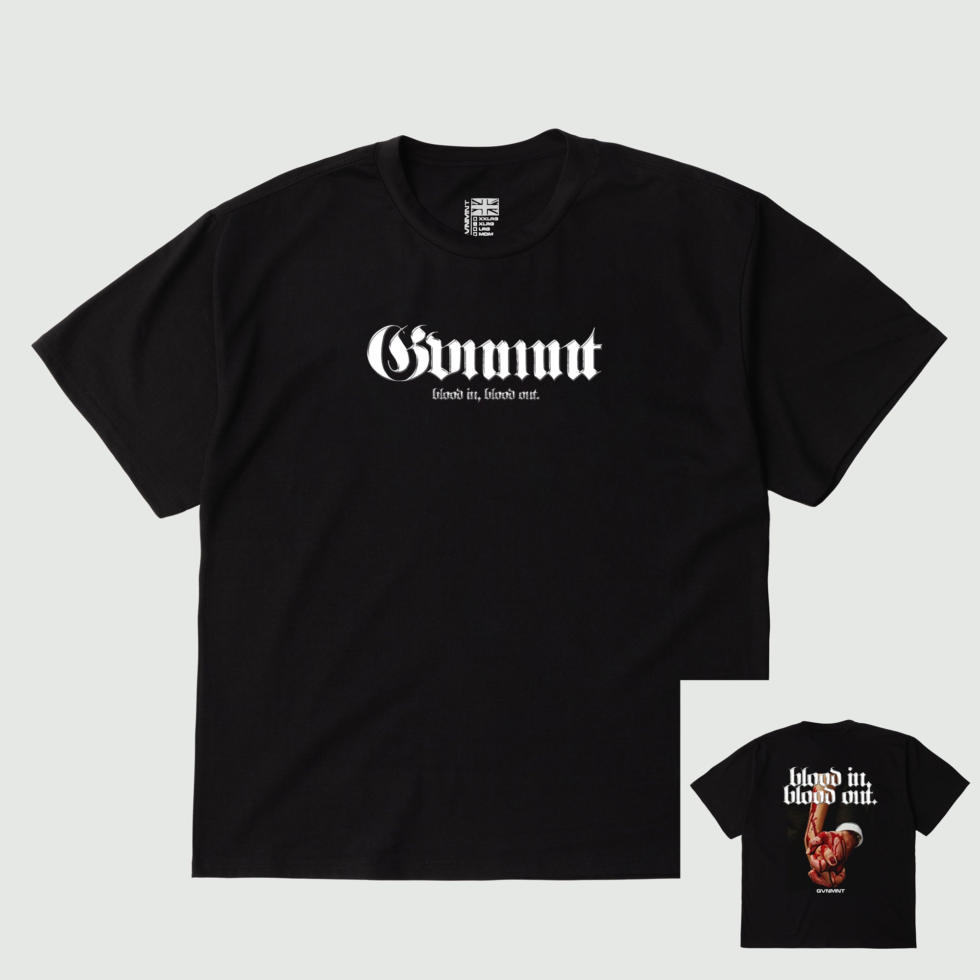 Blood In, Blood Out Tee Black – GVNMNT Clothing Co'