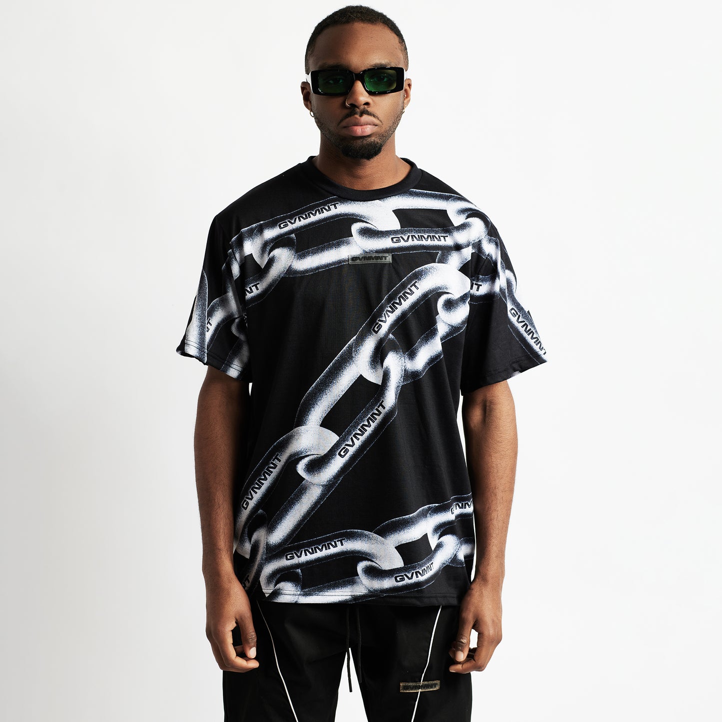 Chained Tee - Black - GVNMNT Clothing Co', European streetwear.