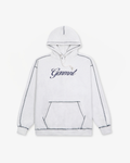 Scripted Embroidered Hoodie - Light Heather / Navy
