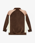 Velour Longsleeve Polo - Brown / Peach / Cream