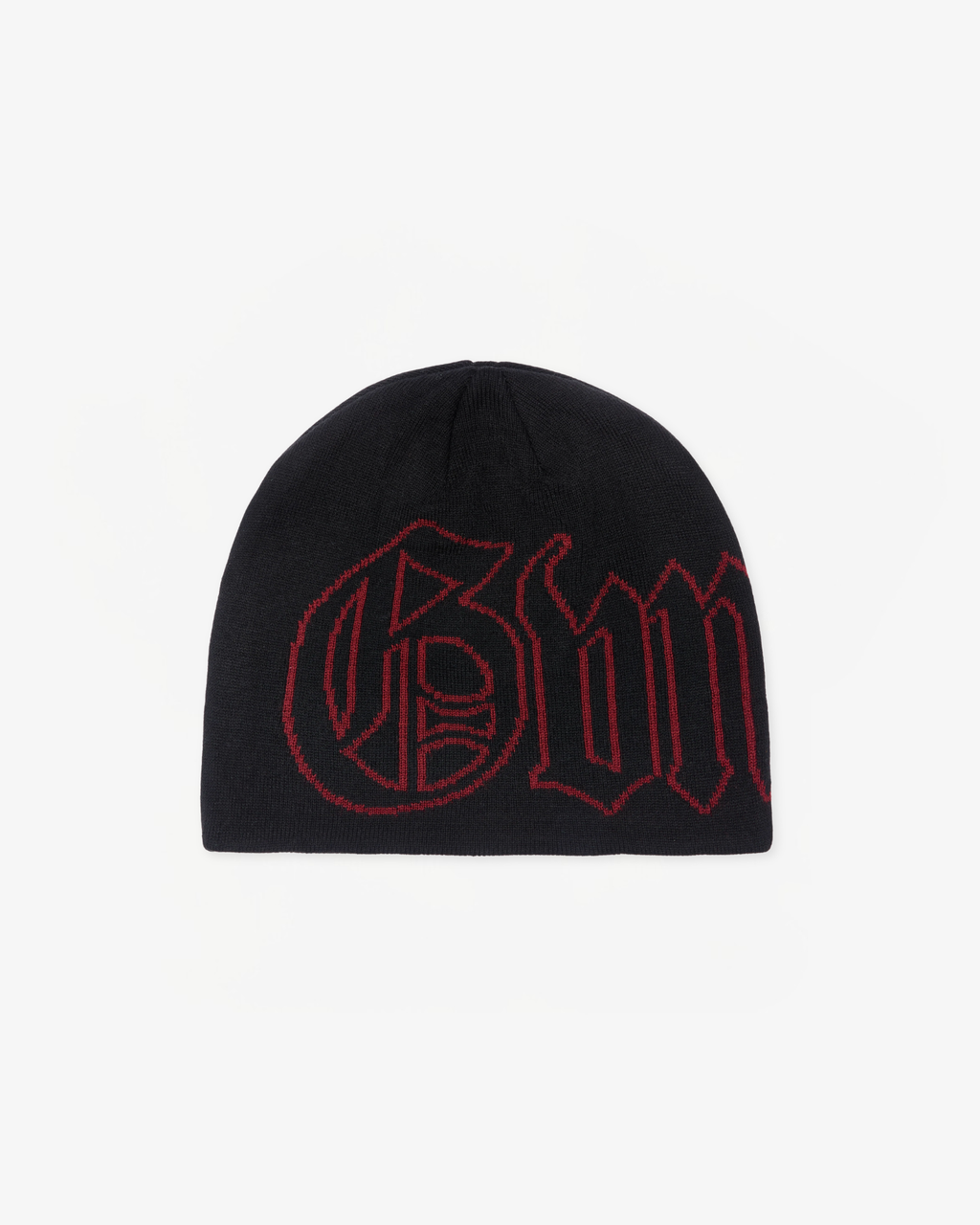 Old English Beanie - Black / Red