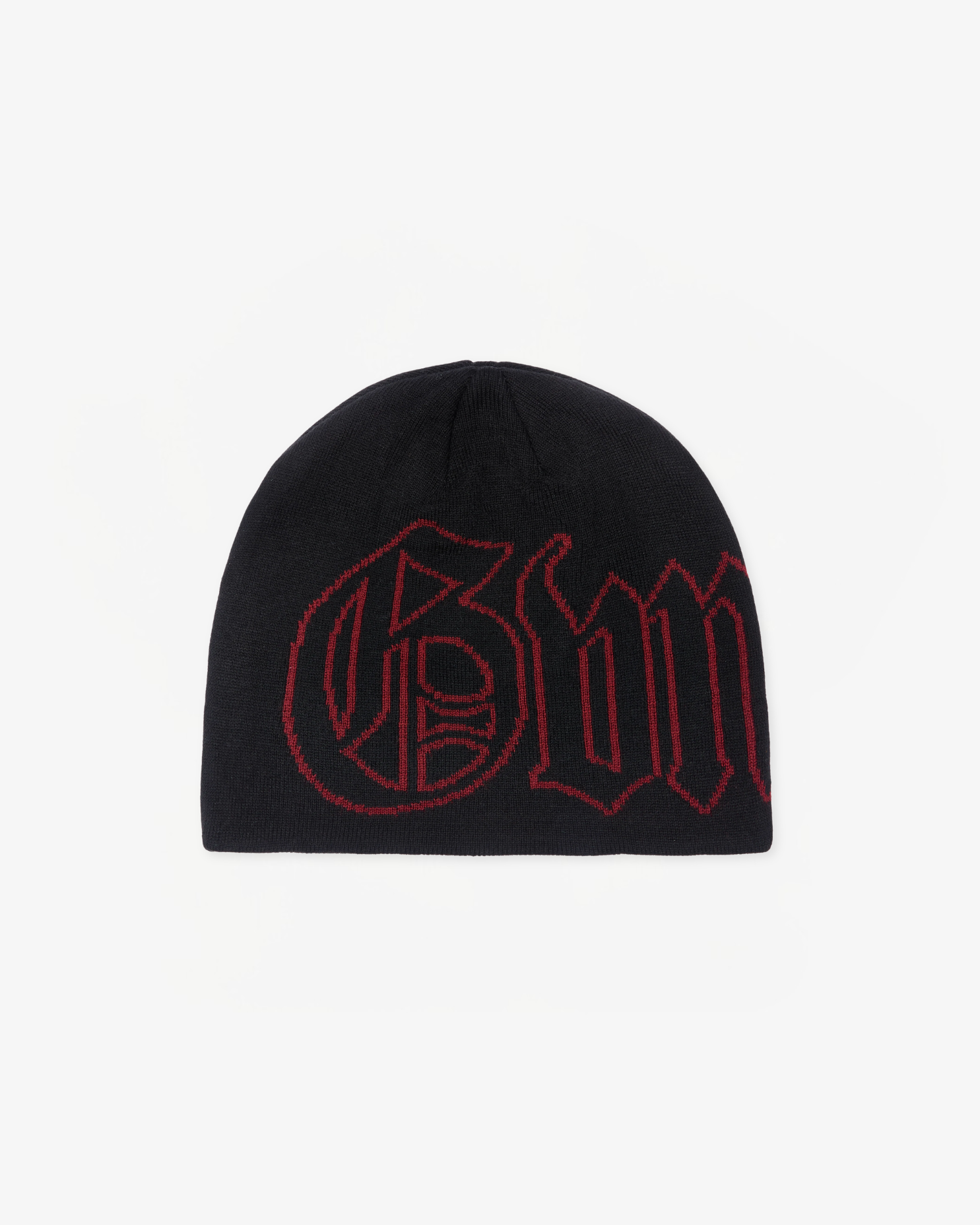Old English Beanie - Black / Red