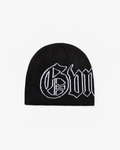 Old English Beanie - Black / White