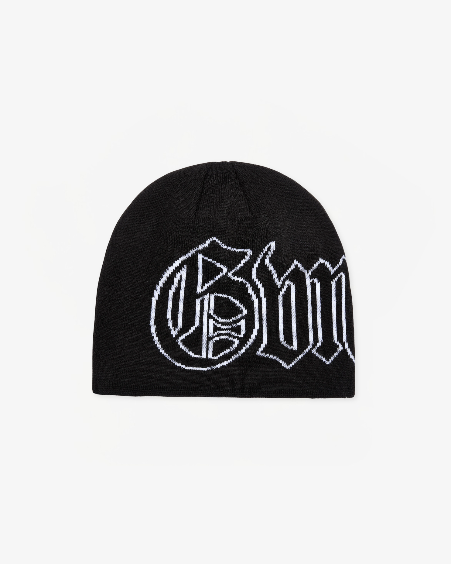 Old English Beanie - Black / White