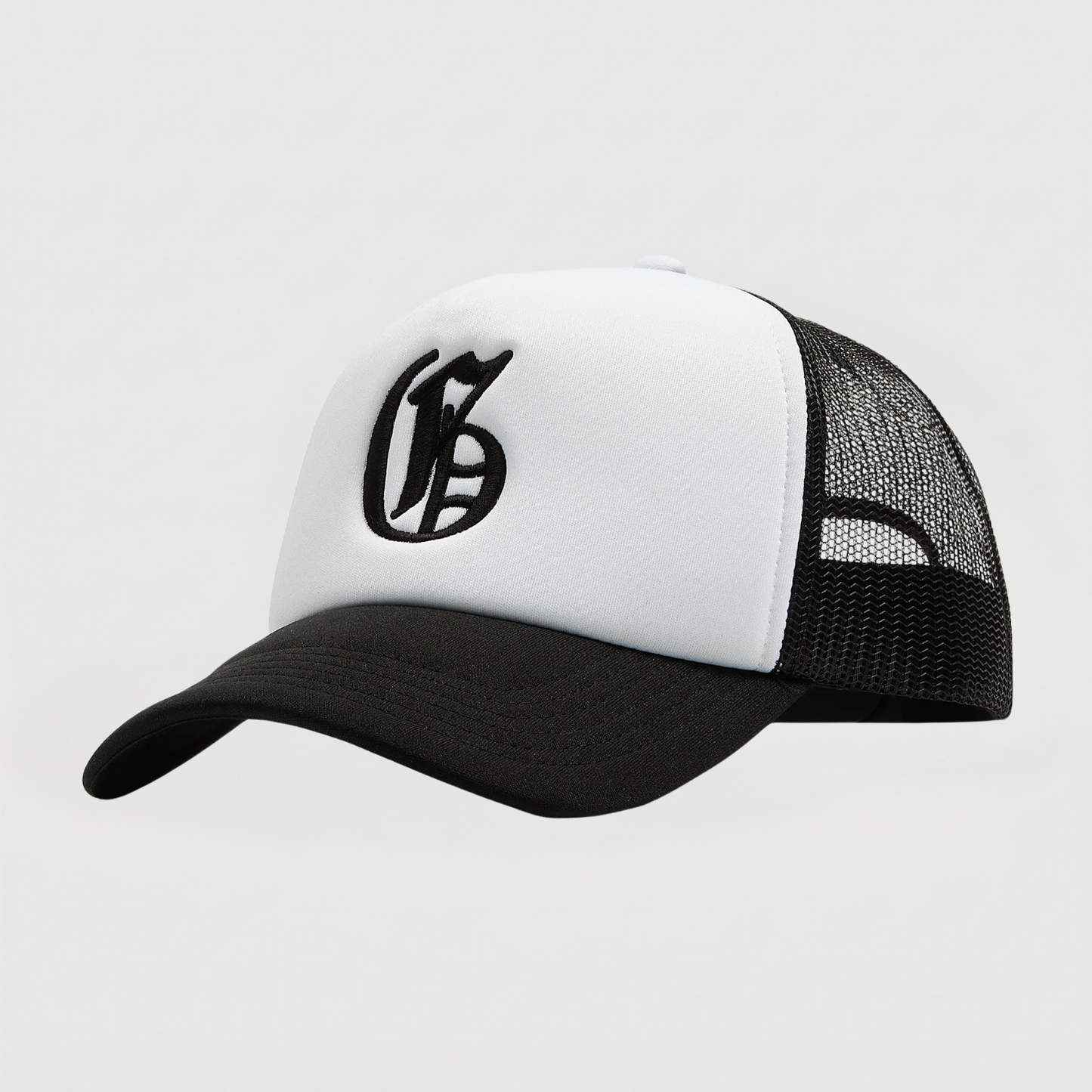 Old English Trucker Cap - Black / White