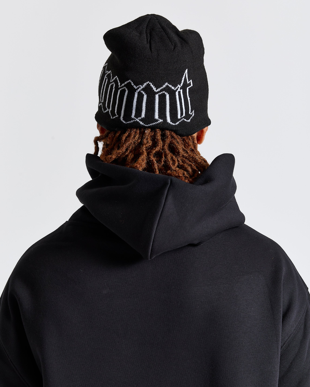 Old English Beanie - Black / White