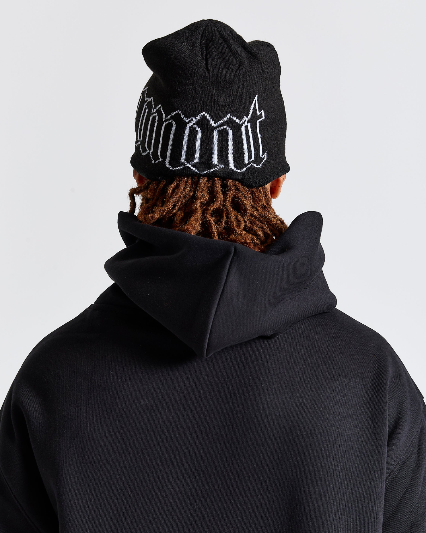 Old English Beanie - Black / White