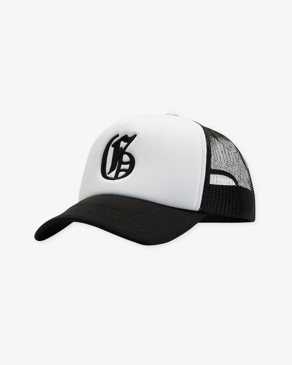 Old English Trucker Cap - Black / White