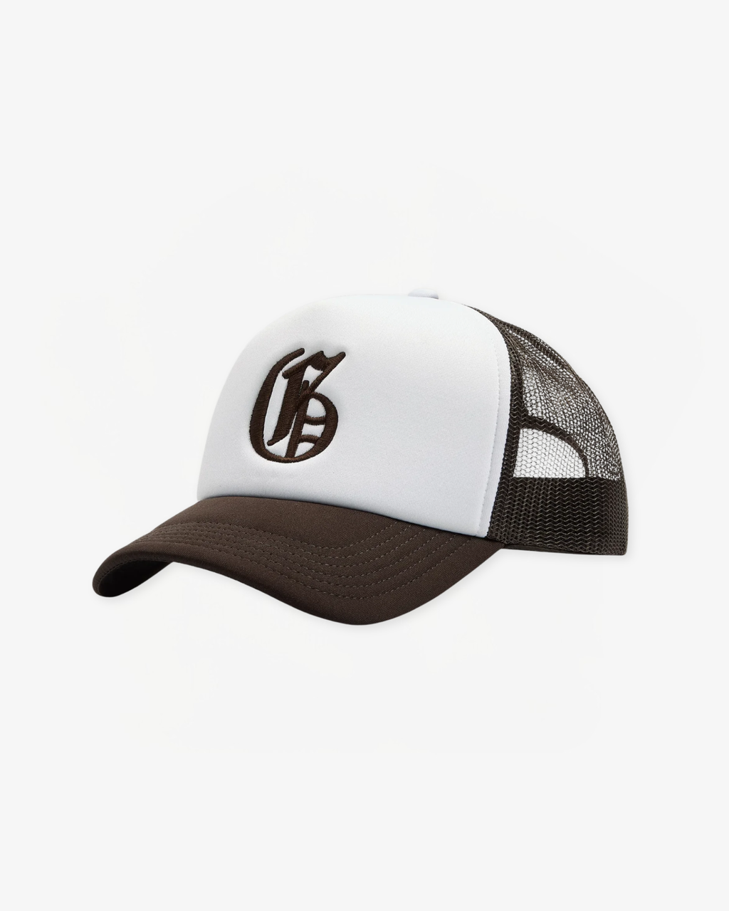 Old English Trucker Cap - Chocolate / White