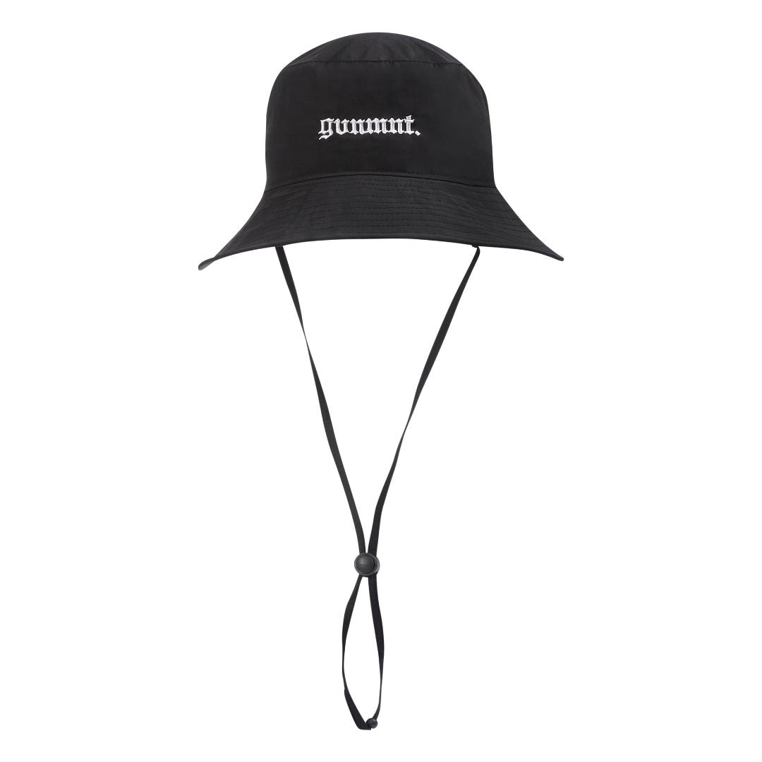 Wide Brim Bucket Hat - Black