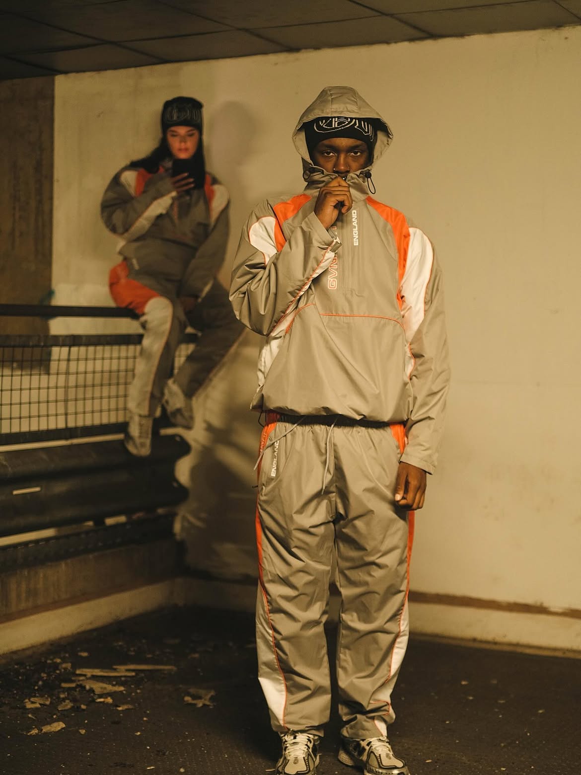 GVNMNT England Techsuit - Grey / Orange / White
