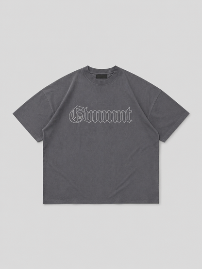 Old English Hollowed Tee - Smoke