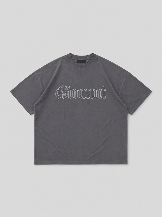 Old English Hollowed Tee - Smoke