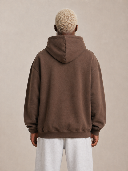 Old English Hollowed Hoodie - Chocolate