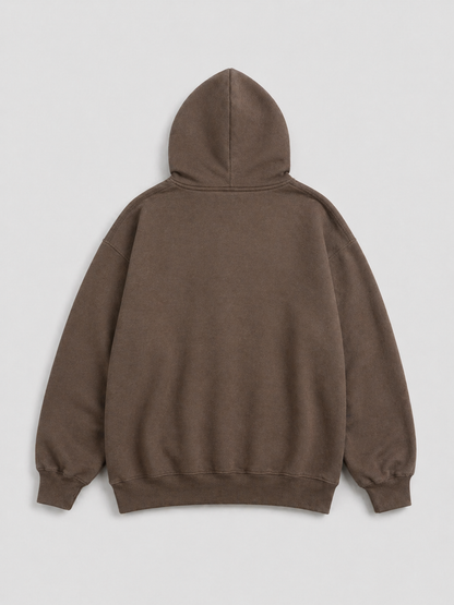 Old English Hollowed Hoodie - Chocolate