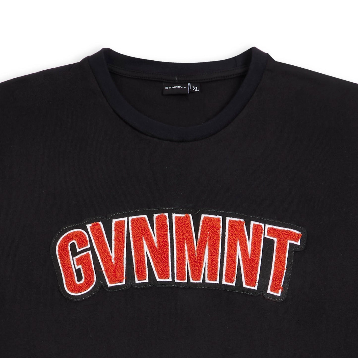 Chenille Varsity Tee - Black / Orange