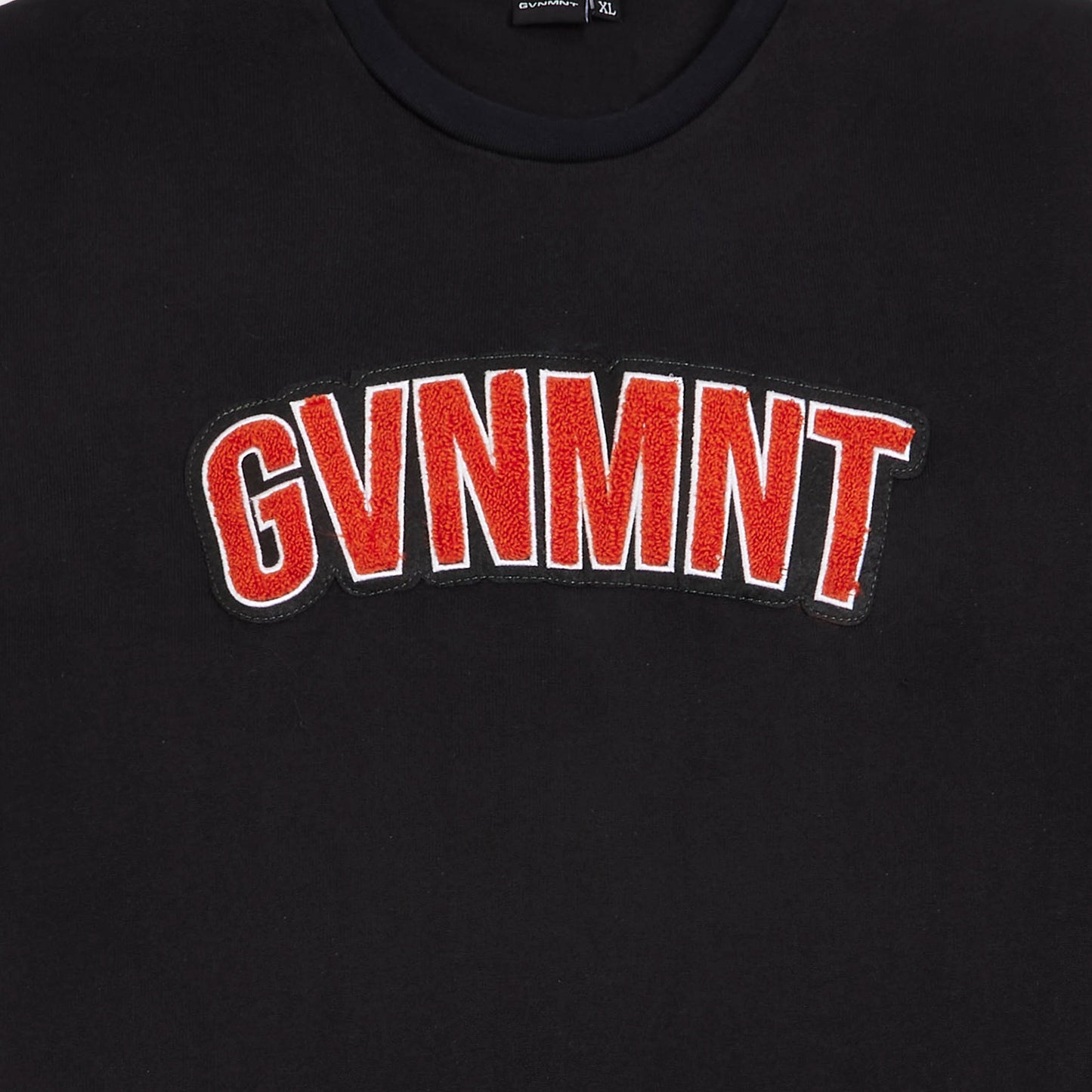 Chenille Varsity Tee - Black / Orange