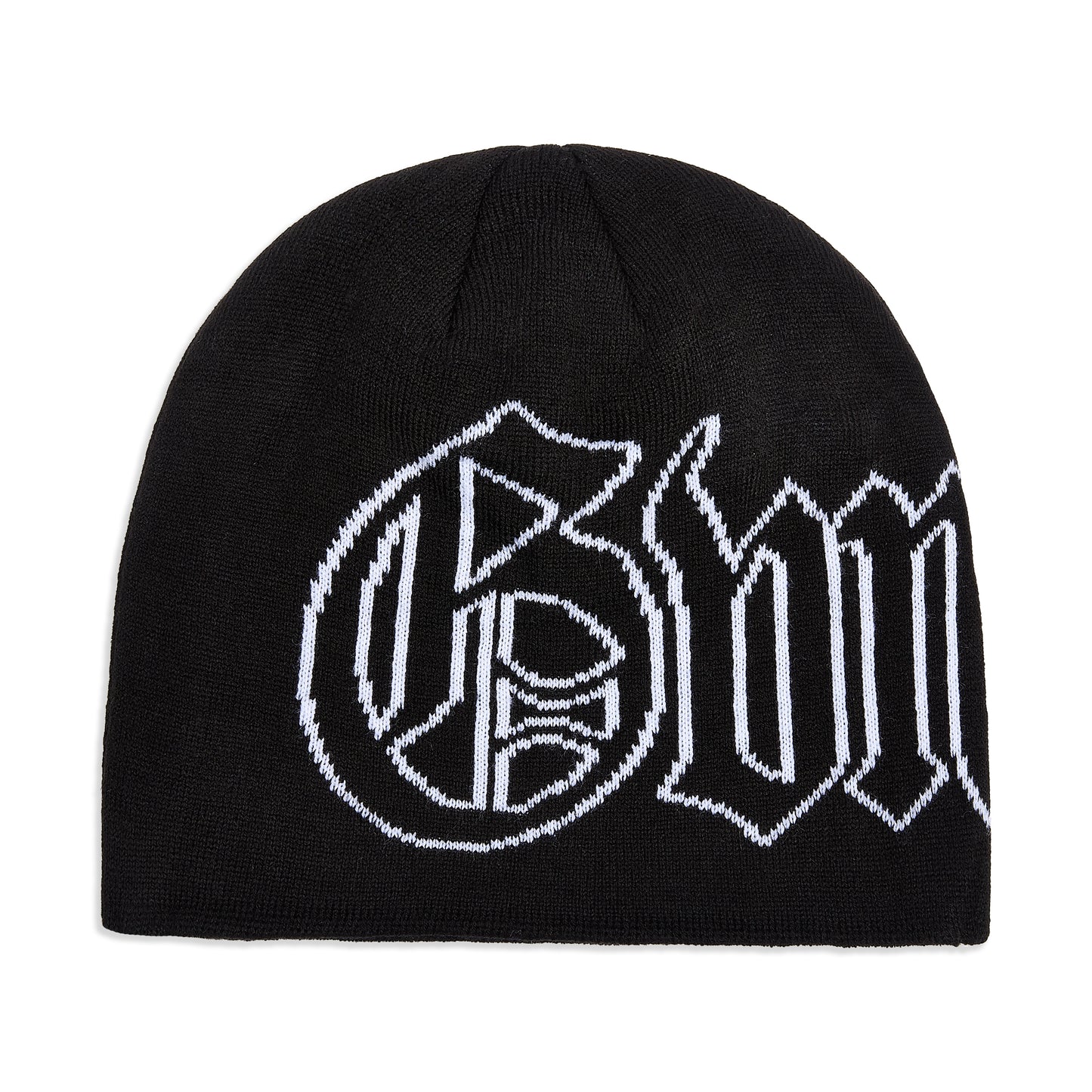 Old English Beanie - Black / White
