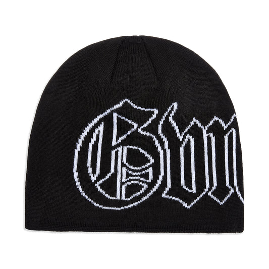 Old English Beanie - Black / White