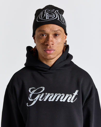 Old English Beanie - Black / White