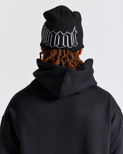 Old English Beanie - Black / White