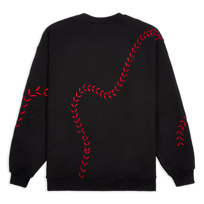 Baseball Stitch Sweatshirt - Black / Red