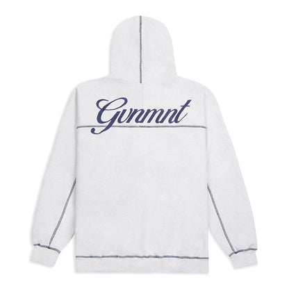 Scripted Embroidered Hoodie - Light Heather / Navy