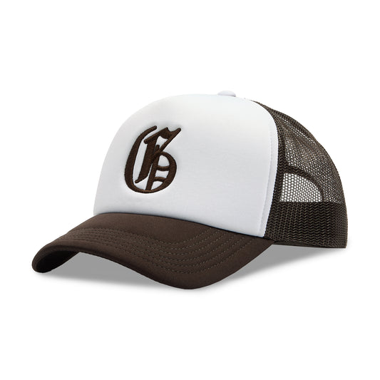 Old English Trucker Cap - Chocolate / White