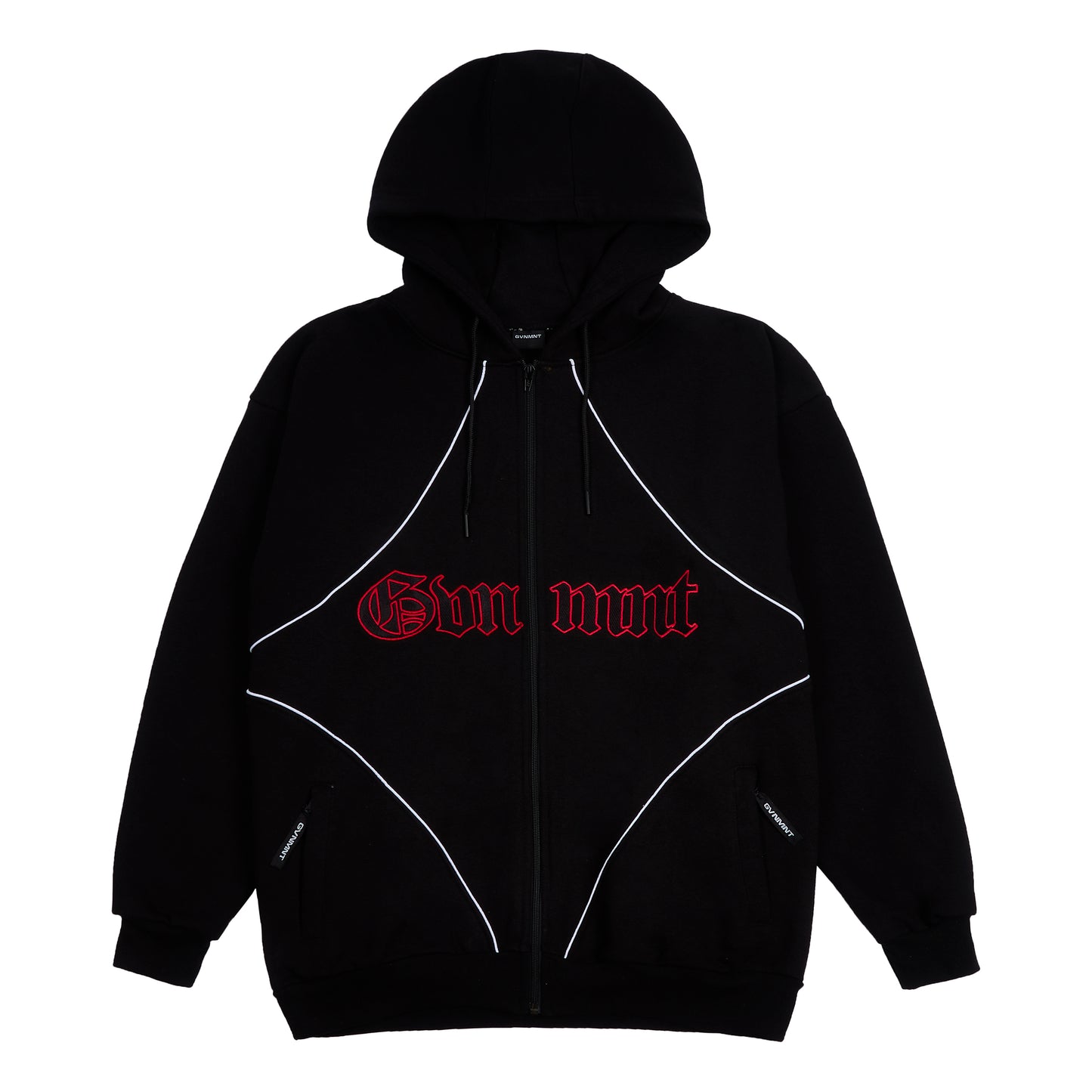 Exo Zipped Hoodie - Black / Red