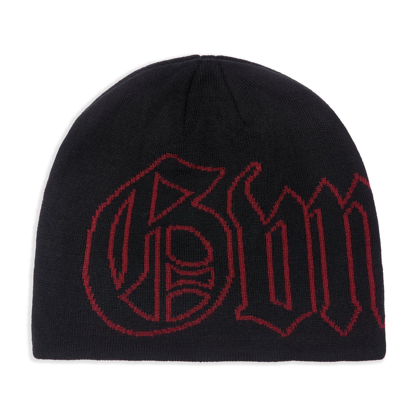 Old English Beanie - Black / Red