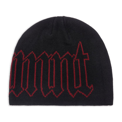 Old English Beanie - Black / Red