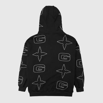 G* Zipped Hoodie - Black / Grey