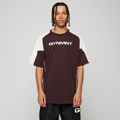 Racer Tee - Brown / Cream