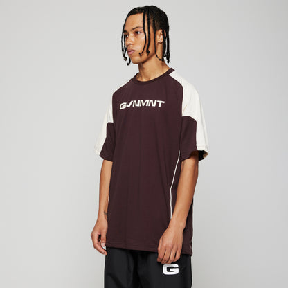 Racer Tee - Brown / Cream