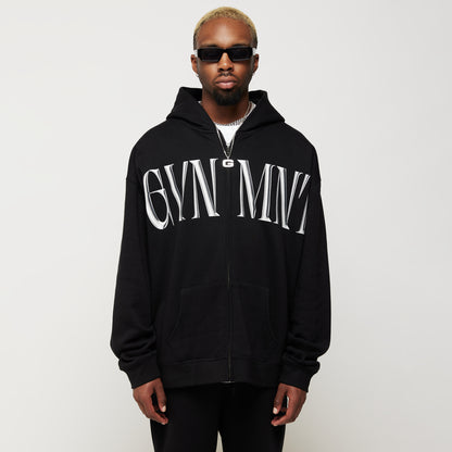 Imperial Zipped Hoodie - Black