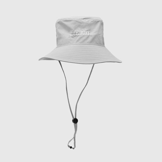 Wide Brim Bucket Hat - Light Grey
