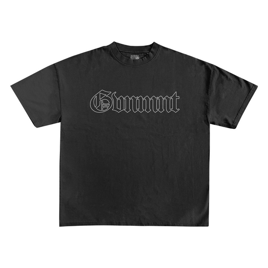 Old English Hollowed Tee - Black