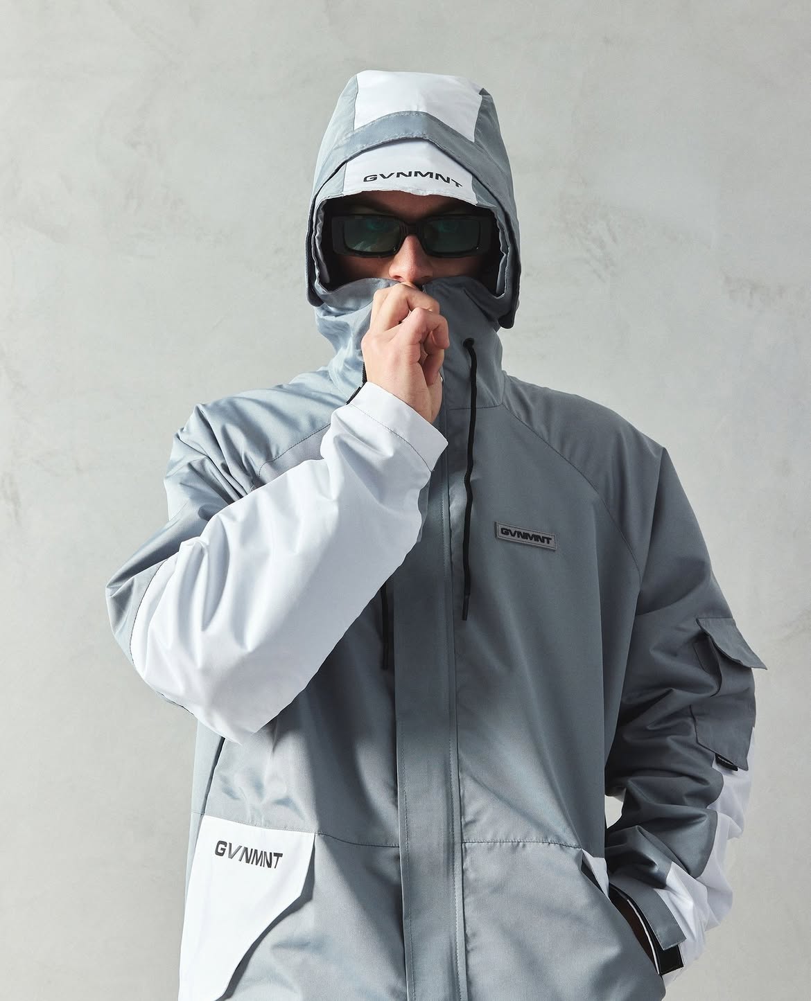 Frontline Hooded jacket - Grey / White
