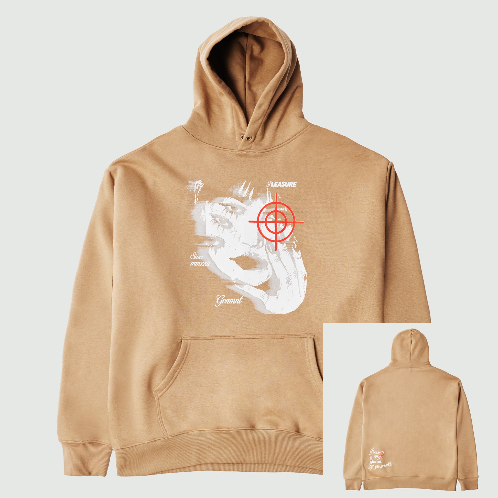 Pleasures in Self Hoodie - Tan - GVNMNT Clothing Co', European streetwear.