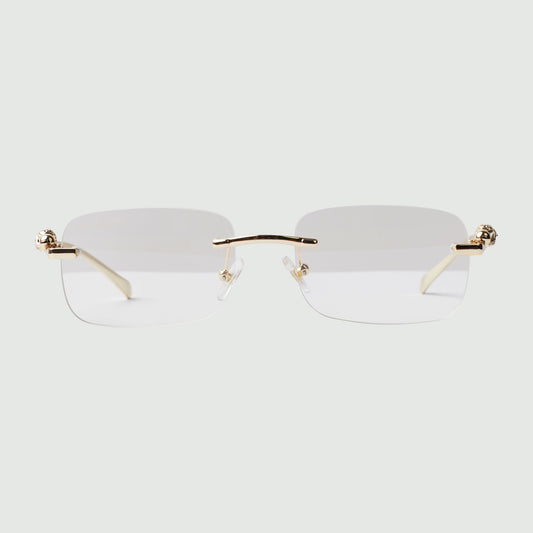 Panther Glasses - Gold / Clear - GVNMNT Clothing Co', European streetwear.