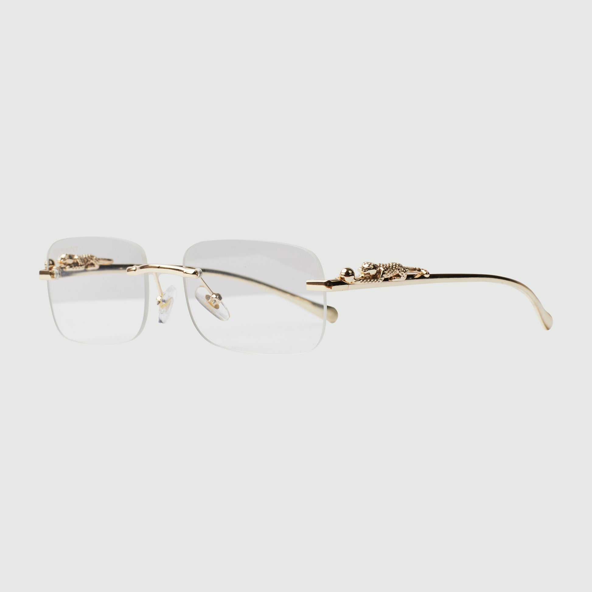 Panther Glasses - Gold / Clear - GVNMNT Clothing Co', European streetwear.
