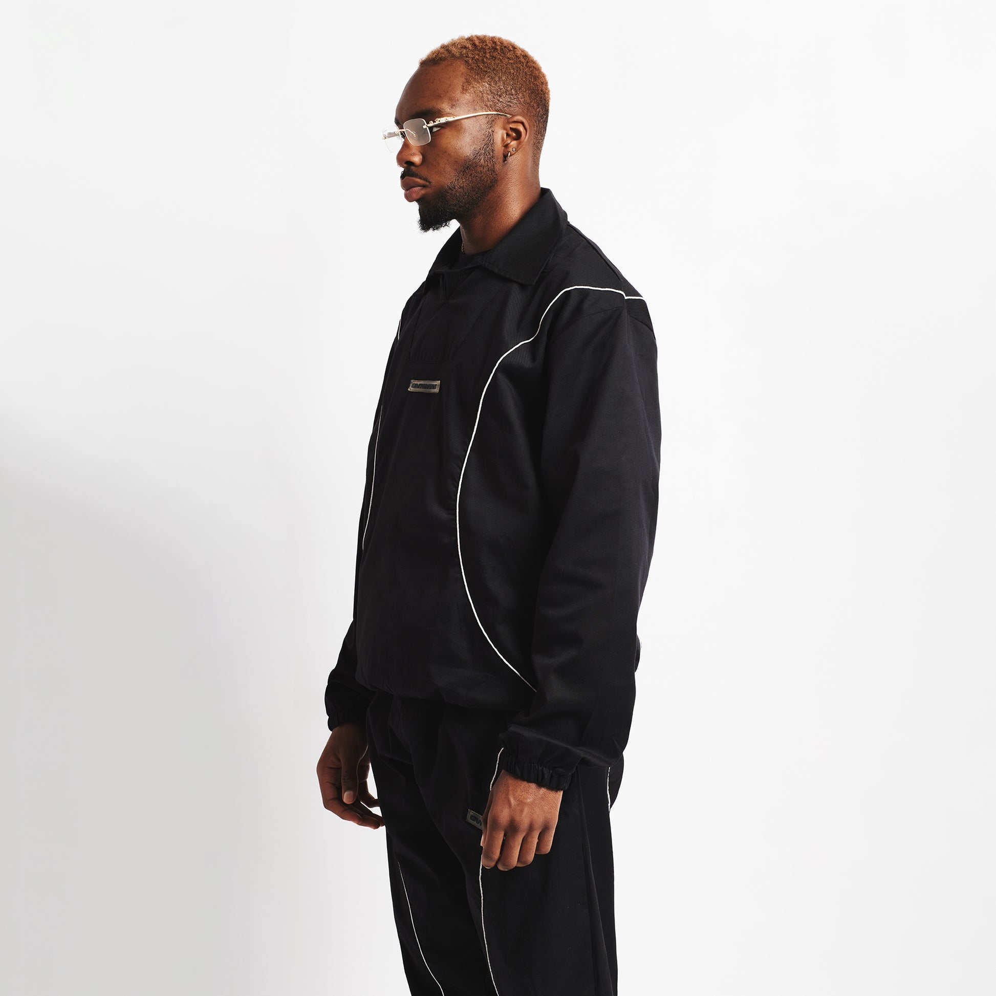Pullover Track Jacket - Black - GVNMNT Clothing Co', European streetwear.