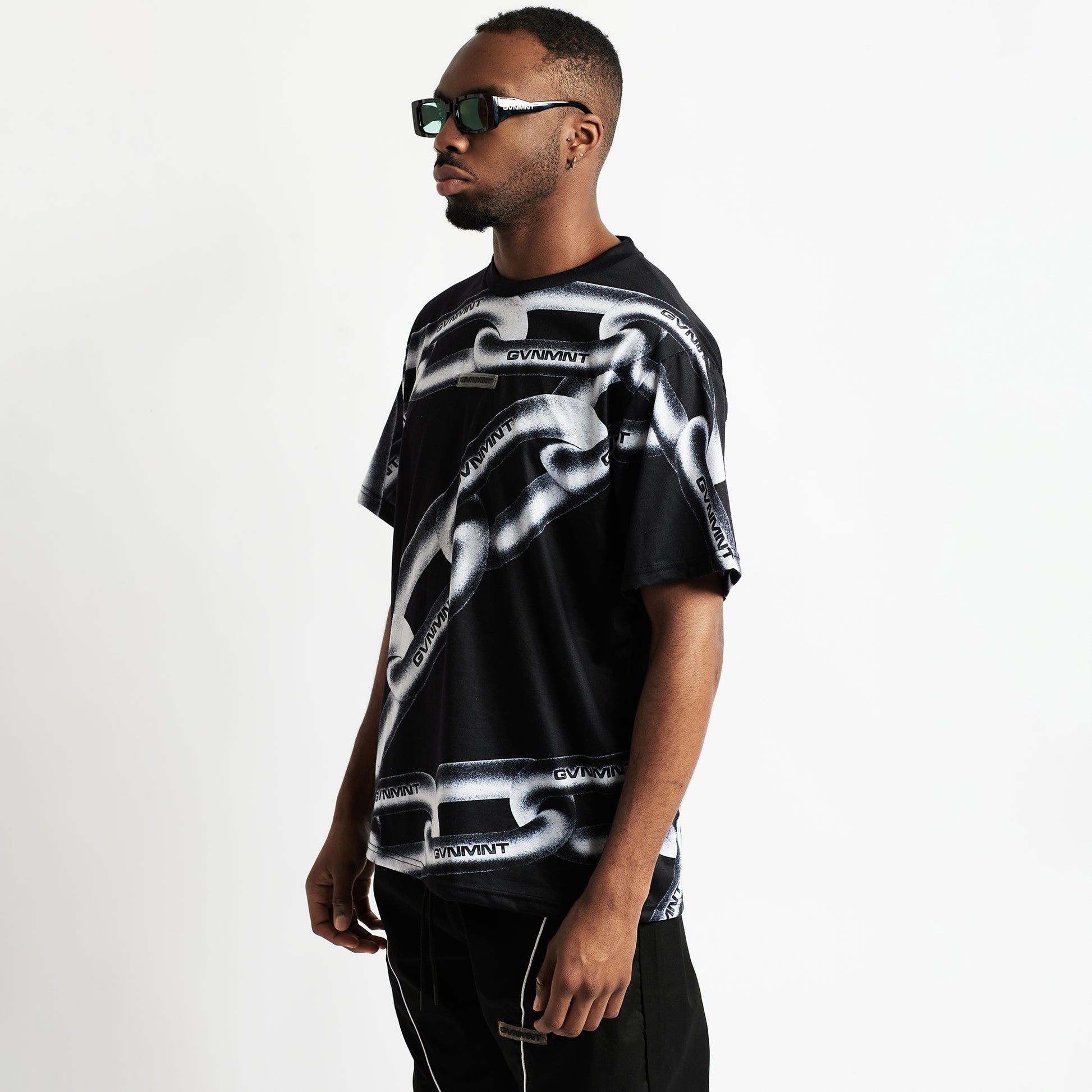 Chained Tee - Black - GVNMNT Clothing Co', European streetwear.